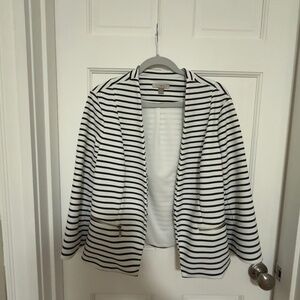 Black and white striped Open Blazer